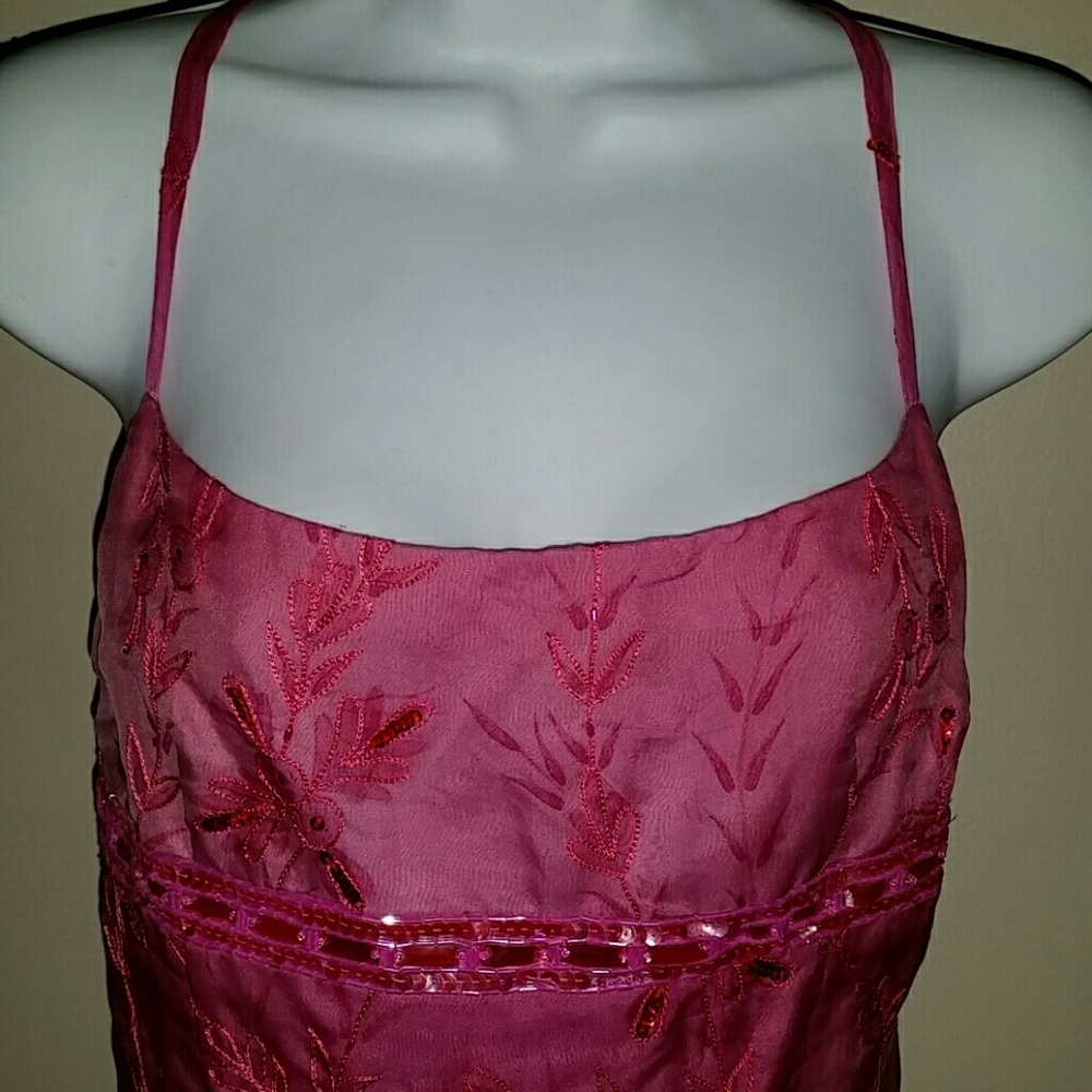 Nanette Lepore Silk Sequin Pink Dress 10 - Picture 2 of 5